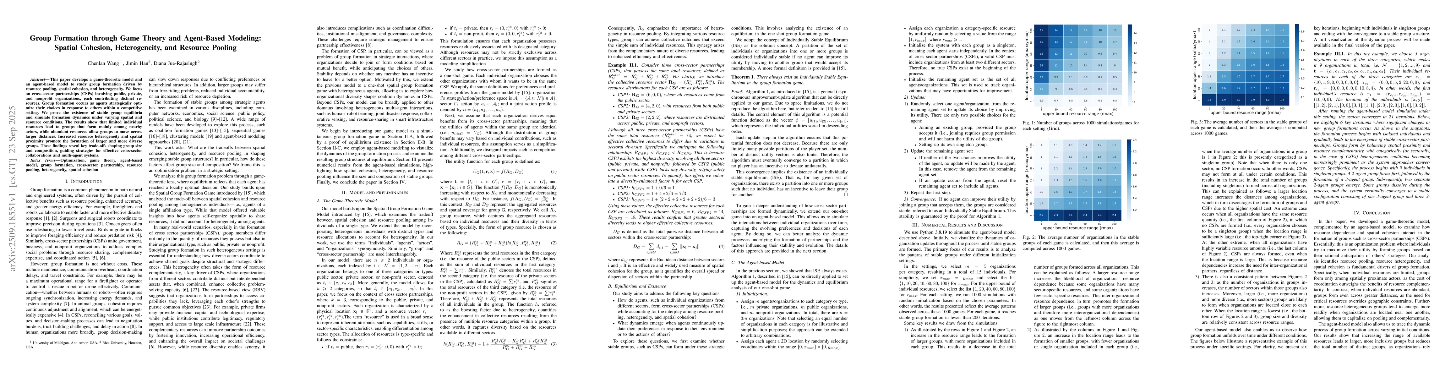 Thumbnail for Group Formation through Game Theory and Agent-Based Modeling: Spatial
  Cohesion, Heterogeneity, and Resource Pooling