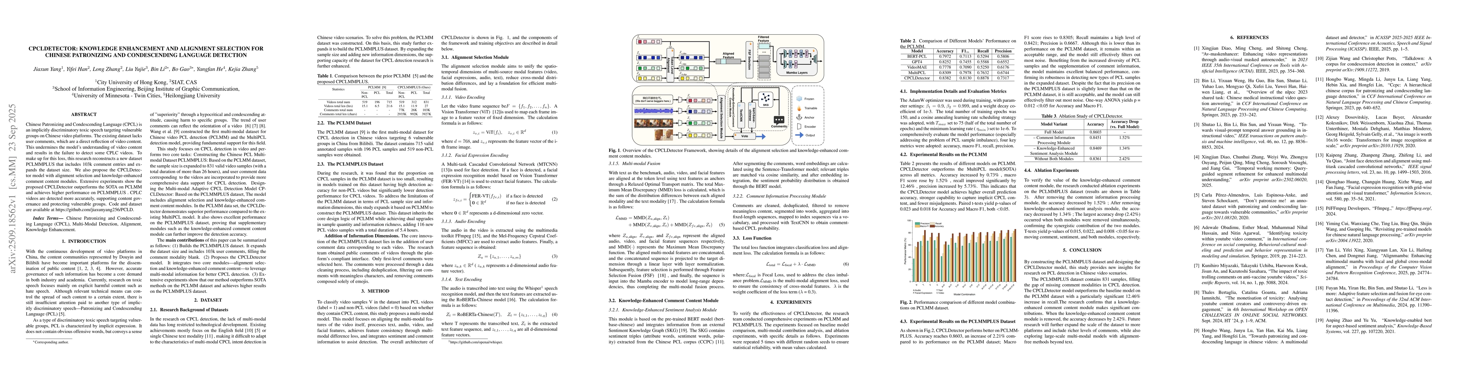 Thumbnail for CPCLDETECTOR: Knowledge Enhancement and Alignment Selection for Chinese
  Patronizing and Condescending Language Detection