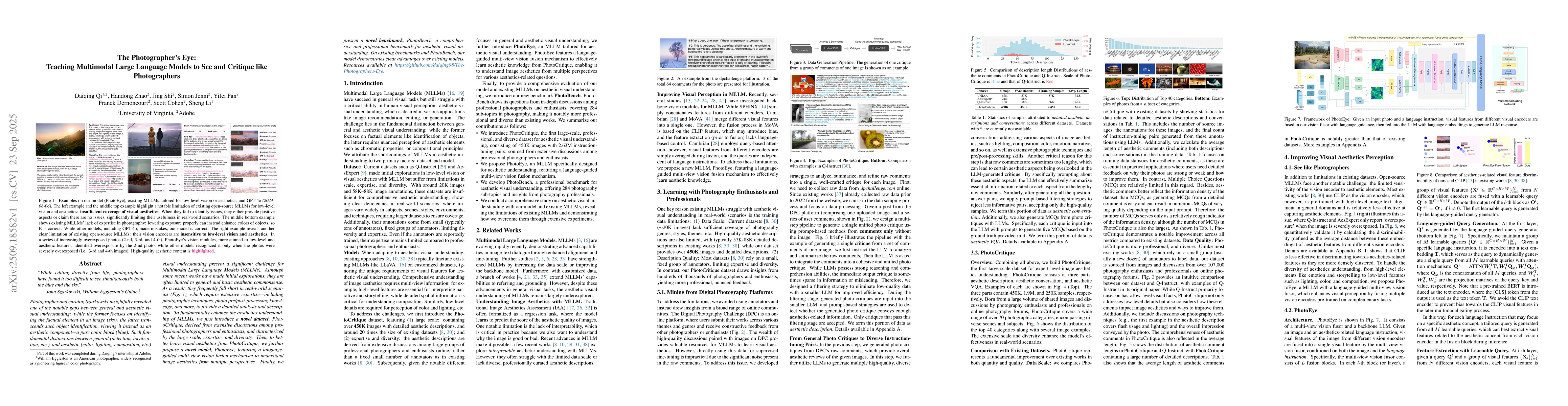 Thumbnail for The Photographer Eye: Teaching Multimodal Large Language Models to See
  and Critique like Photographers