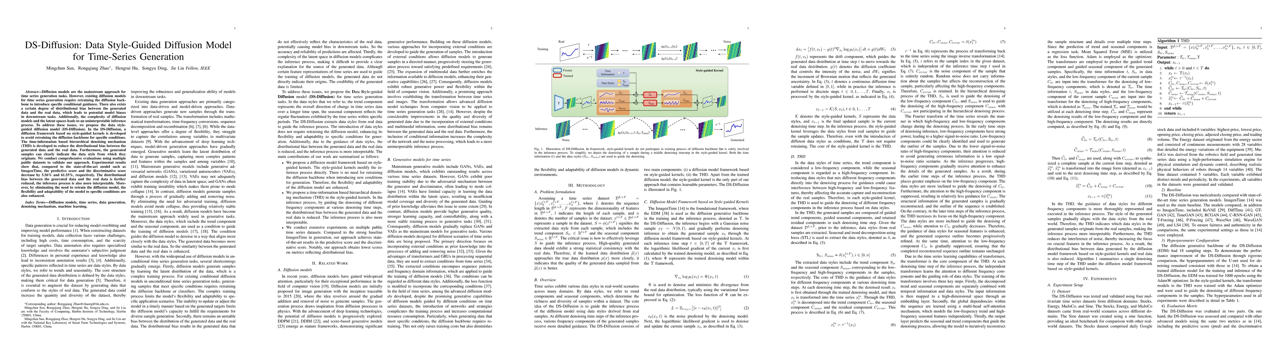 Thumbnail for DS-Diffusion: Data Style-Guided Diffusion Model for Time-Series
  Generation