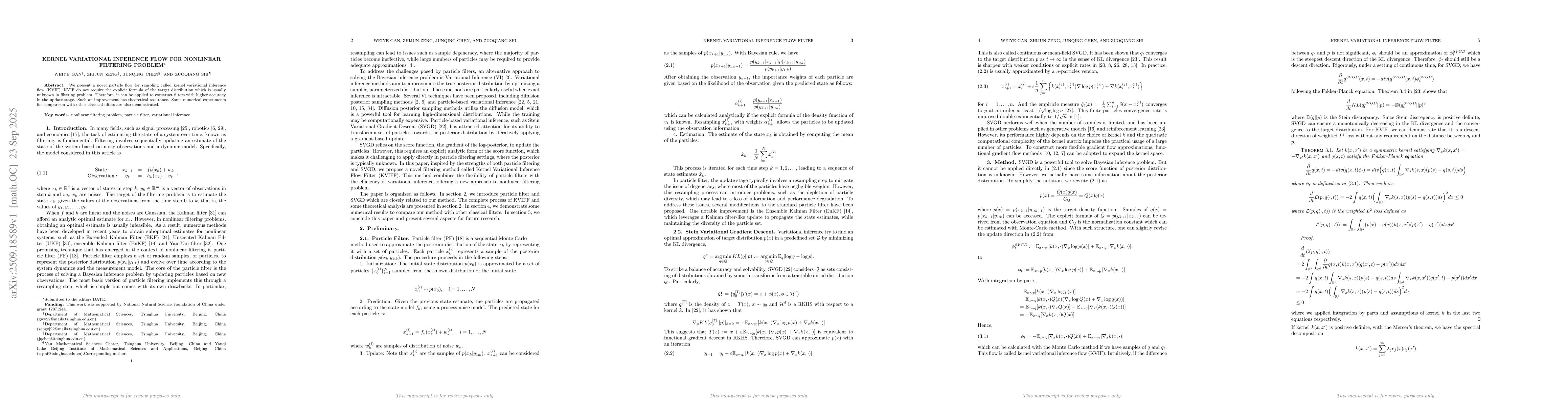 Thumbnail for Kernel Variational Inference Flow for Nonlinear Filtering Problem