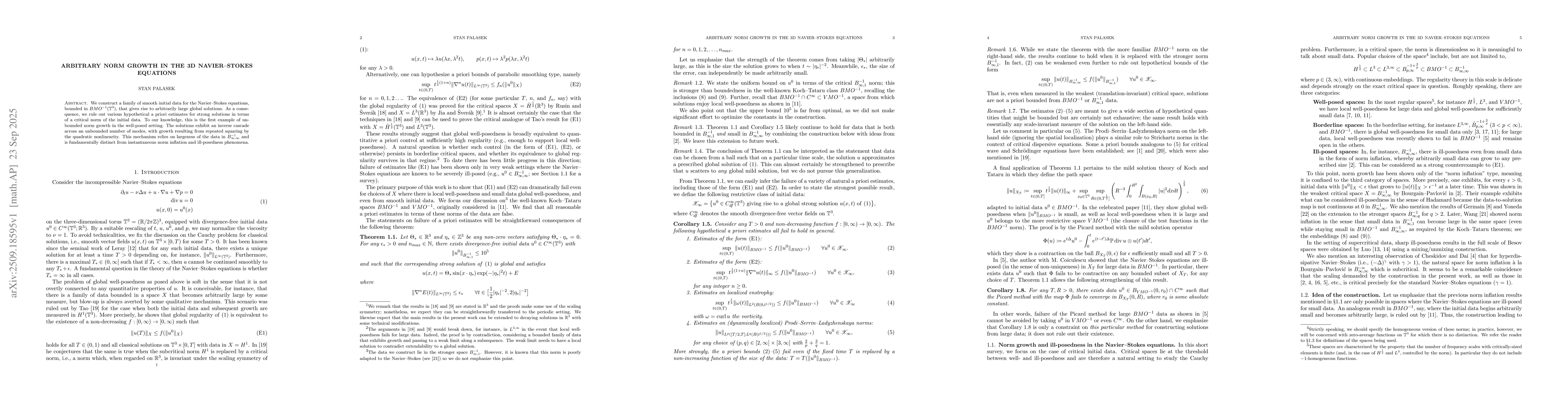Thumbnail for Arbitrary norm growth in the 3D Navier-Stokes equations