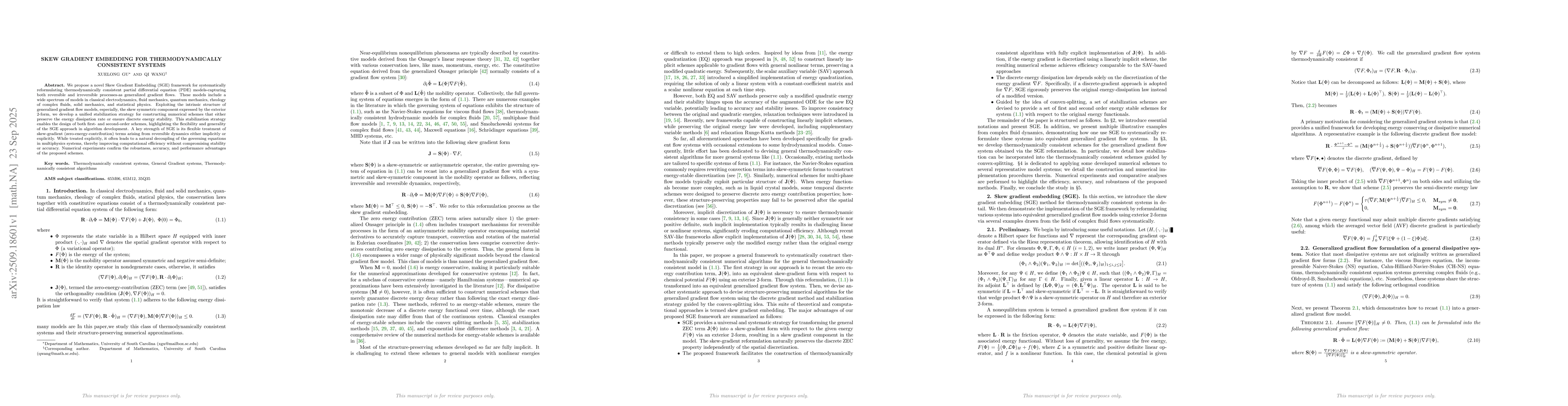 Thumbnail for Skew Gradient Embedding for Thermodynamically Consistent Systems