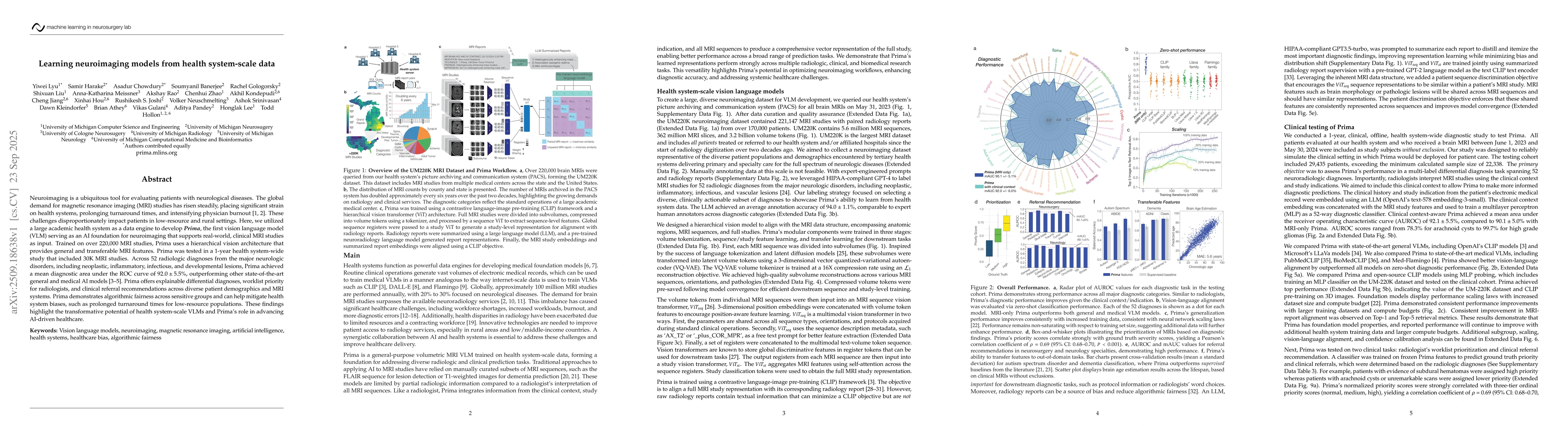 Thumbnail for Learning neuroimaging models from health system-scale data