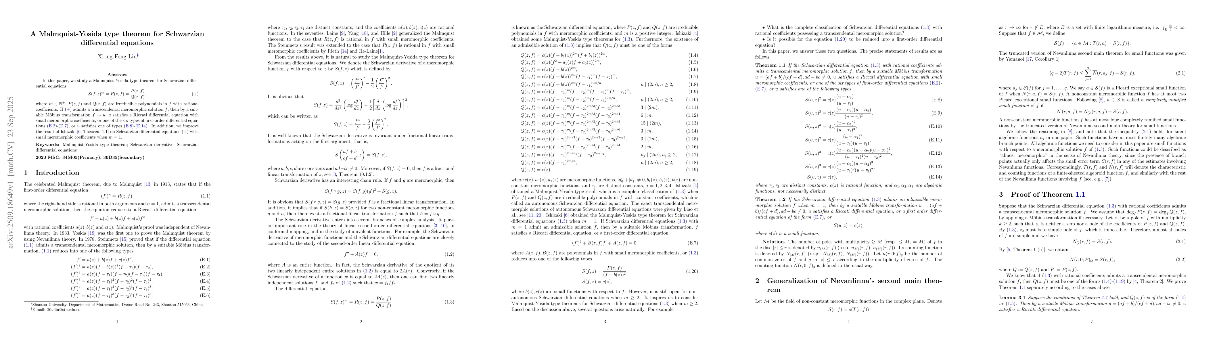 Thumbnail for A Malmquist-Yosida type theorem for Schwarzian differential equations