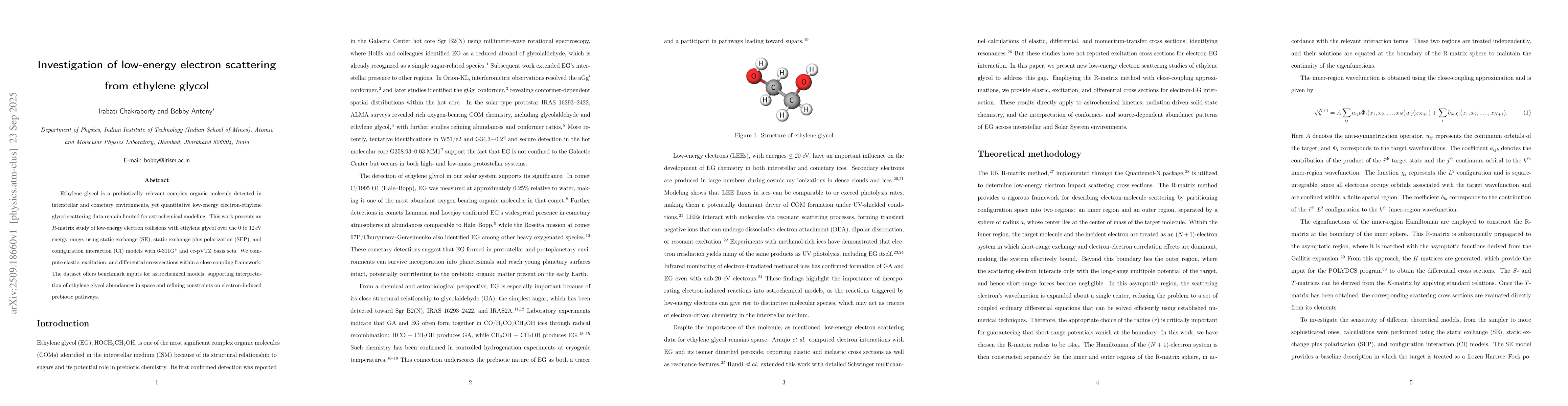 Thumbnail for Investigation of low-energy electron scattering from ethylene glycol