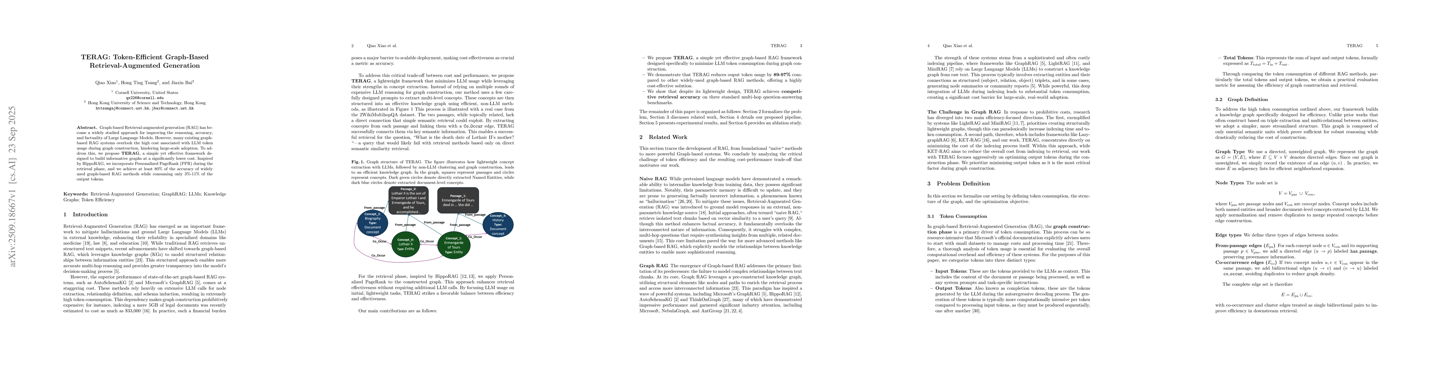 Thumbnail for TERAG: Token-Efficient Graph-Based Retrieval-Augmented Generation
