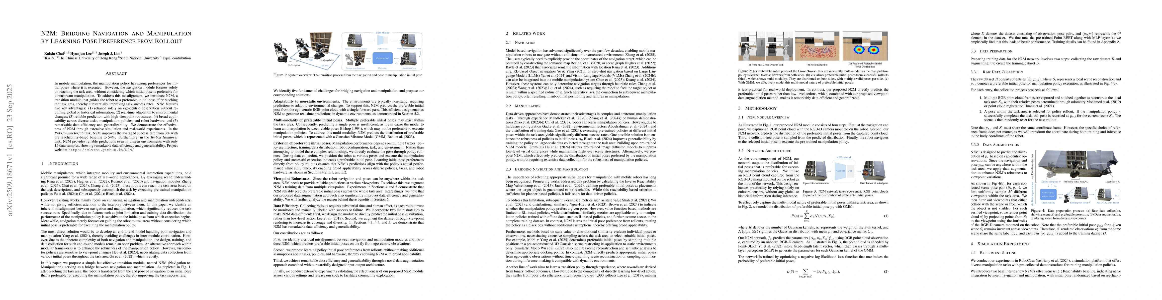 Thumbnail for N2M: Bridging Navigation and Manipulation by Learning Pose Preference
  from Rollout
