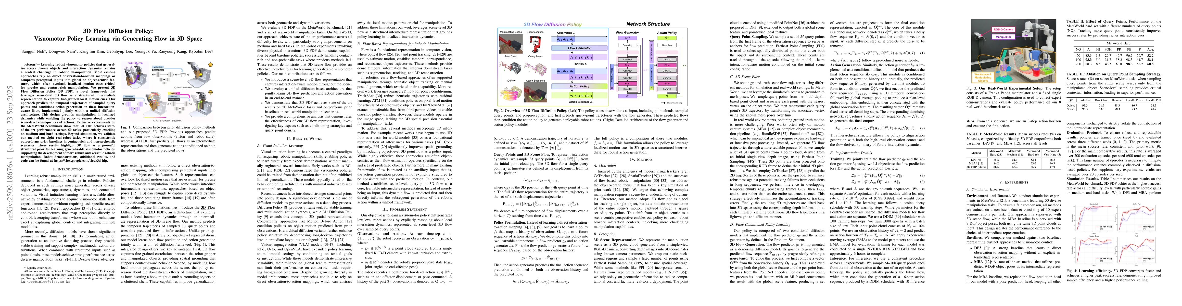 Thumbnail for 3D Flow Diffusion Policy: Visuomotor Policy Learning via Generating Flow
  in 3D Space