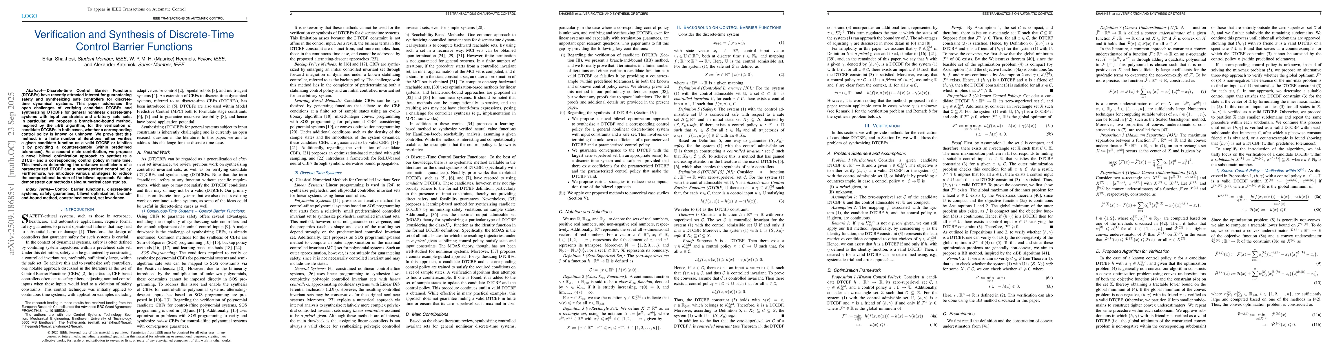 Thumbnail for Verification and Synthesis of Discrete-Time Control Barrier Functions