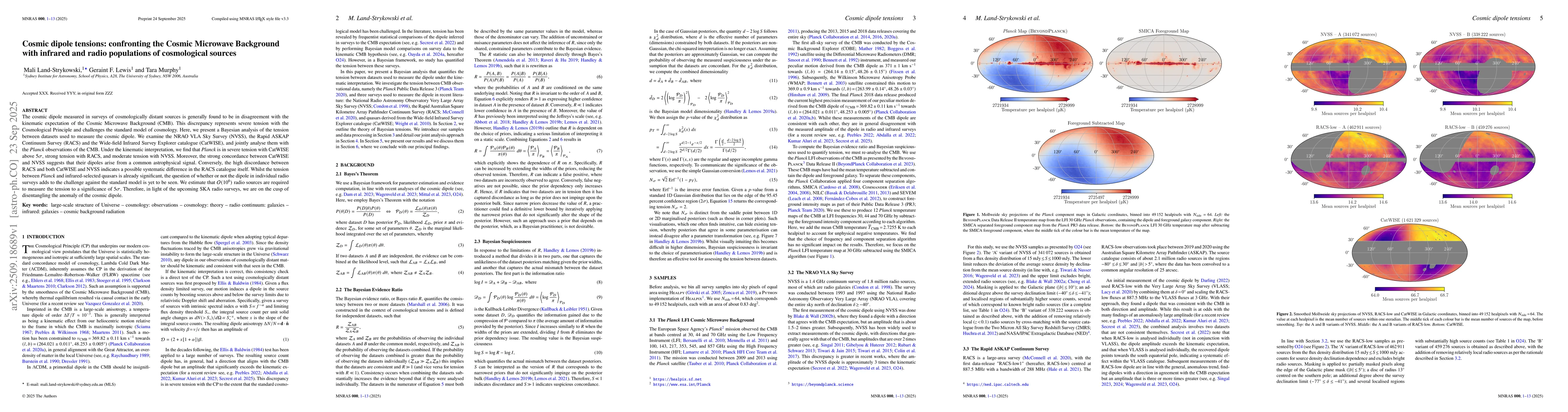 Thumbnail for Cosmic dipole tensions: confronting the Cosmic Microwave Background with
  infrared and radio populations of cosmological sources