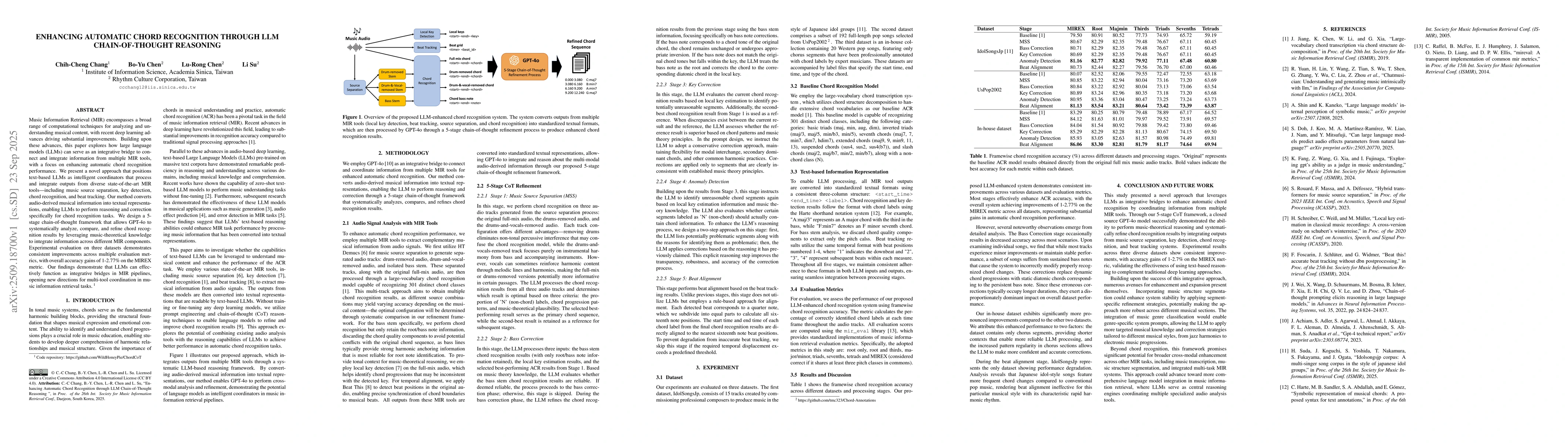 Thumbnail for Enhancing Automatic Chord Recognition through LLM Chain-of-Thought
  Reasoning