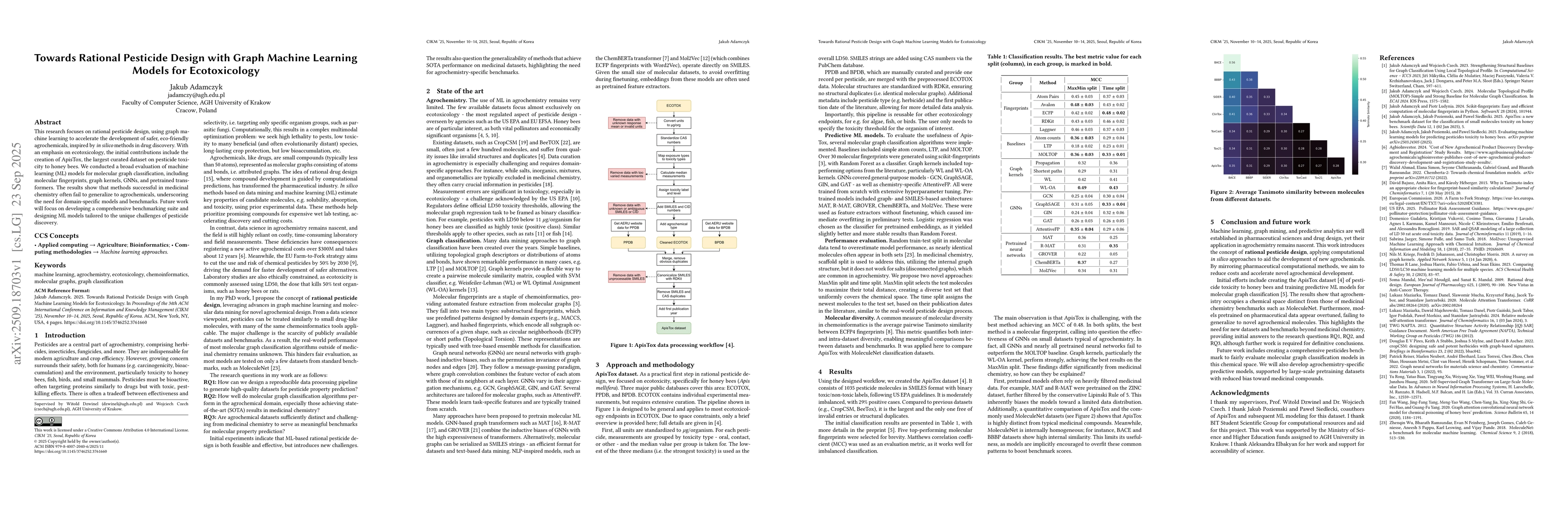 Thumbnail for Towards Rational Pesticide Design with Graph Machine Learning Models for
  Ecotoxicology