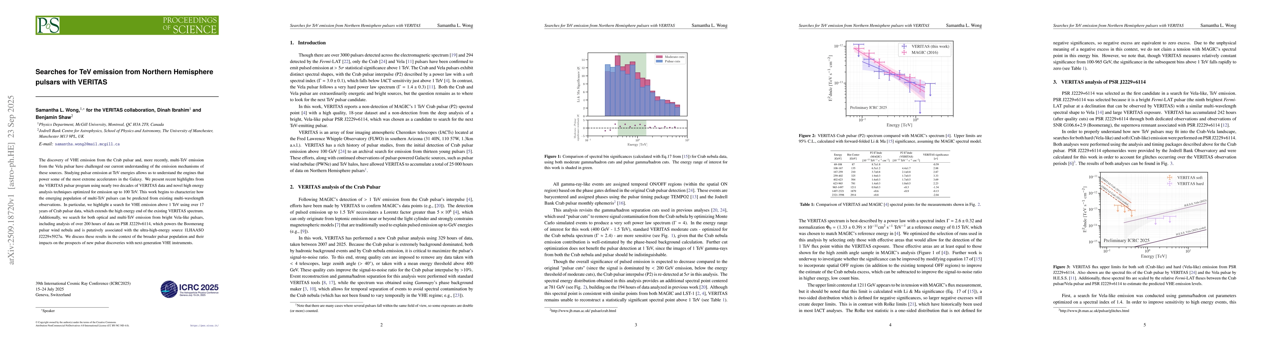 Thumbnail for Searches for TeV emission from Northern Hemisphere pulsars with VERITAS