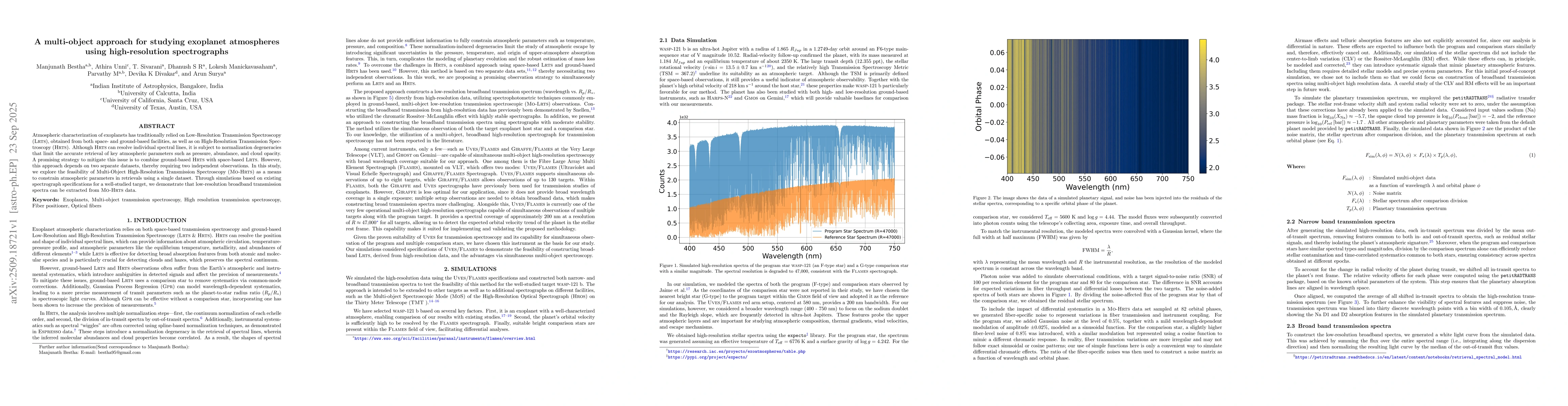 Thumbnail for A multi-object approach for studying exoplanet atmospheres using
  high-resolution spectrographs