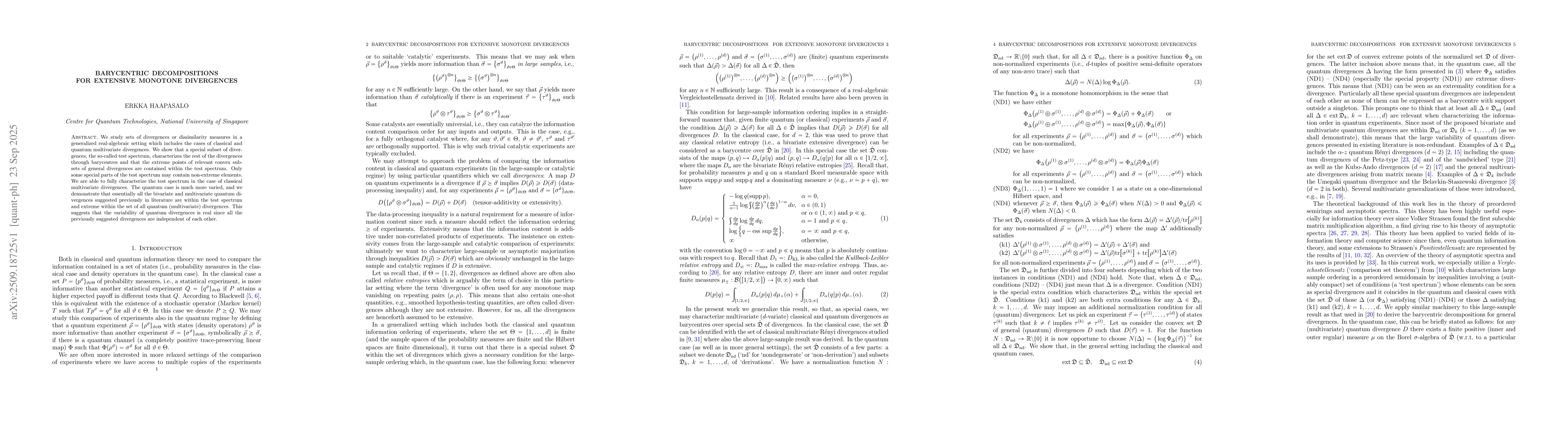 Thumbnail for Barycentric decompositions for extensive monotone divergences