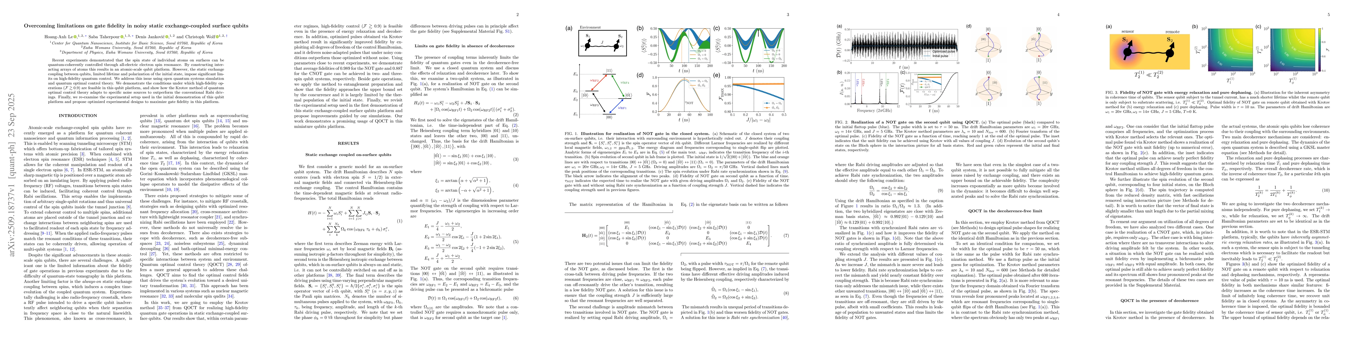 Thumbnail for Overcoming limitations on gate fidelity in noisy static exchange-coupled
  surface qubits