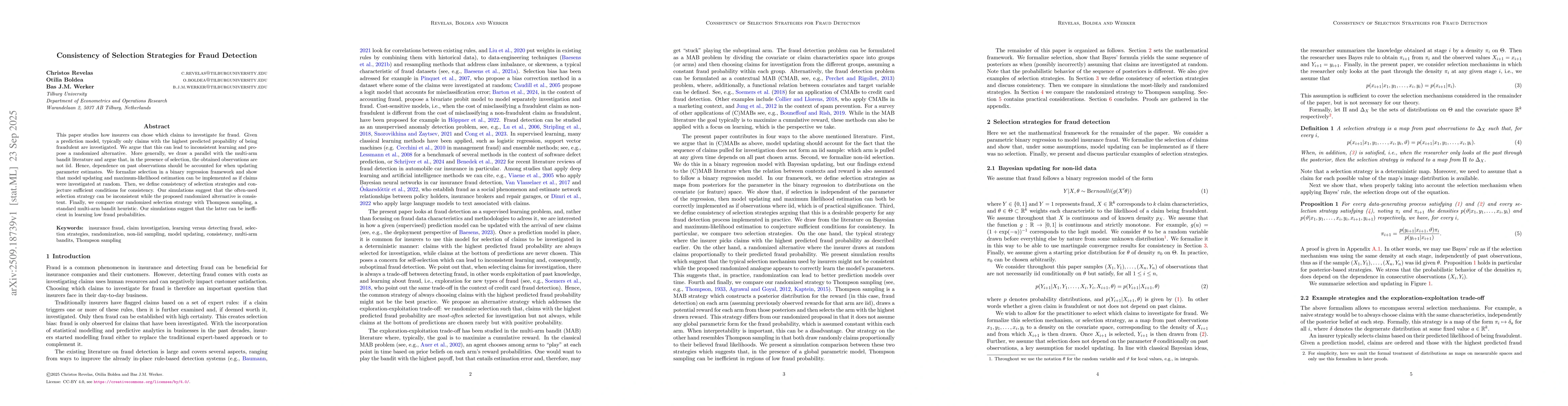 Thumbnail for Consistency of Selection Strategies for Fraud Detection