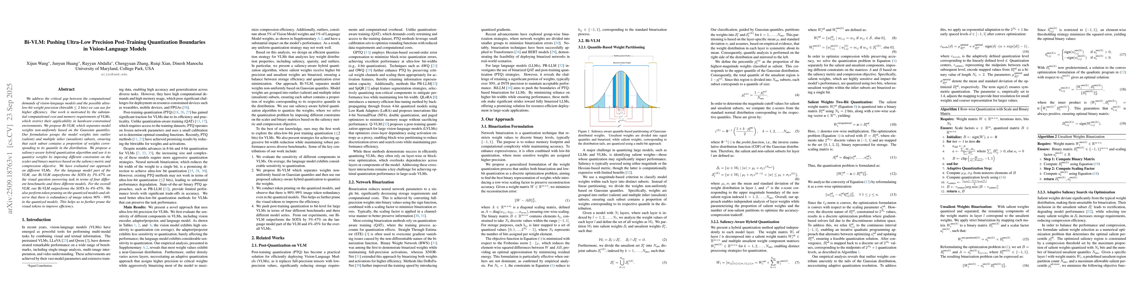 Thumbnail for Bi-VLM: Pushing Ultra-Low Precision Post-Training Quantization
  Boundaries in Vision-Language Models