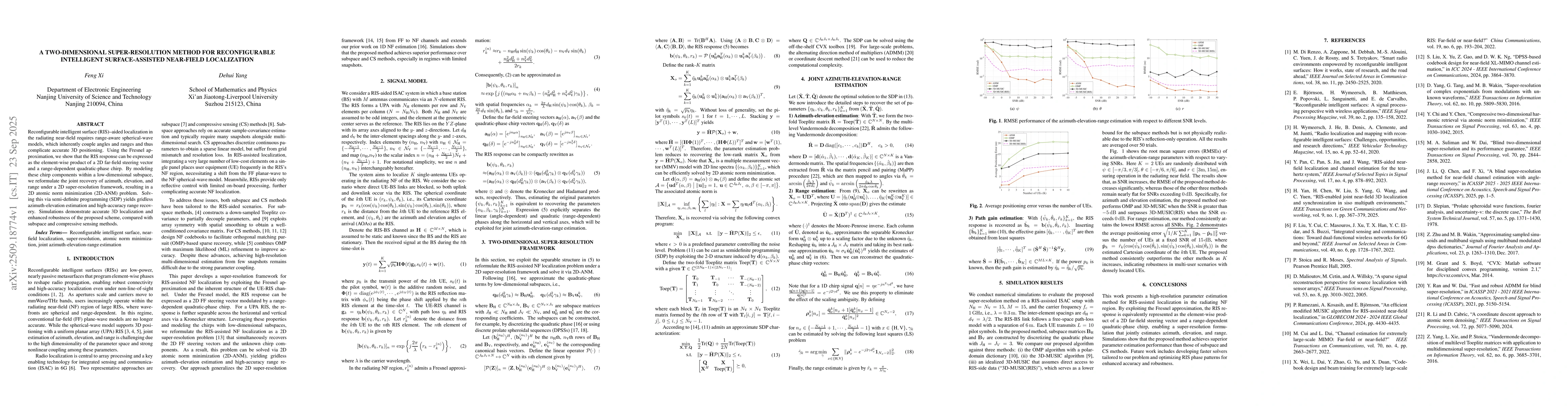 Thumbnail for A Two-Dimensional Super-Resolution Method for Reconfigurable Intelligent
  Surface-Assisted Near-Field Localization