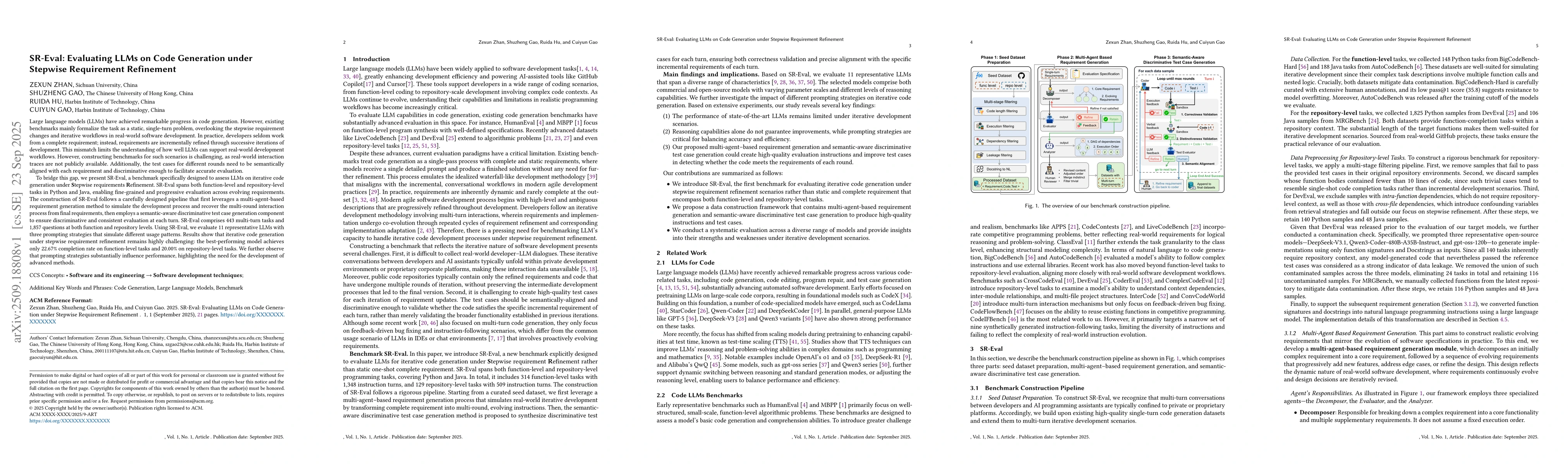 Thumbnail for SR-Eval: Evaluating LLMs on Code Generation under Stepwise Requirement
  Refinement