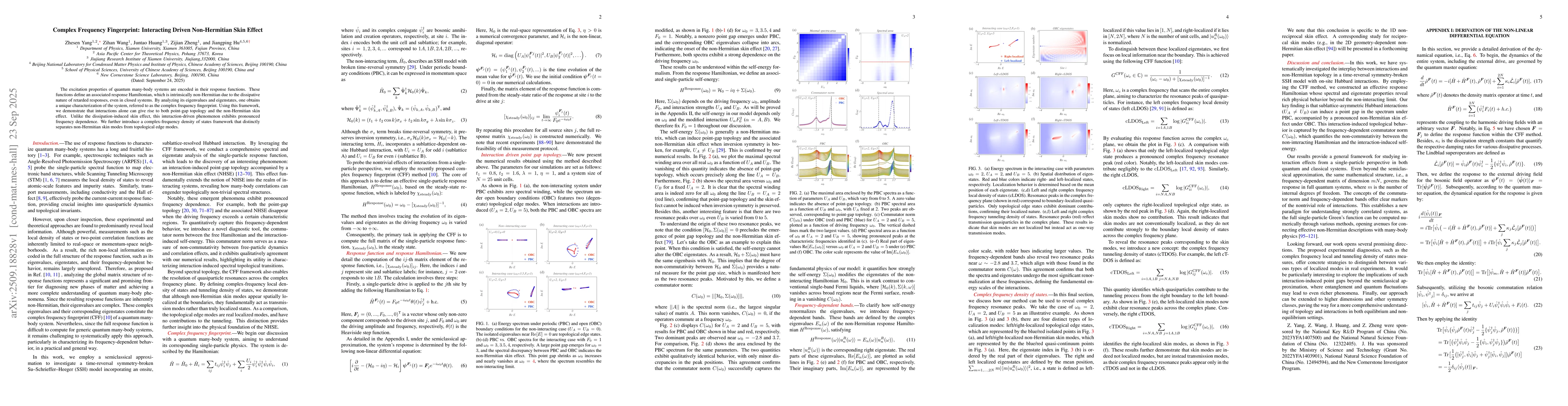 Thumbnail for Complex Frequency Fingerprint: Interacting Driven Non-Hermitian Skin
  Effect