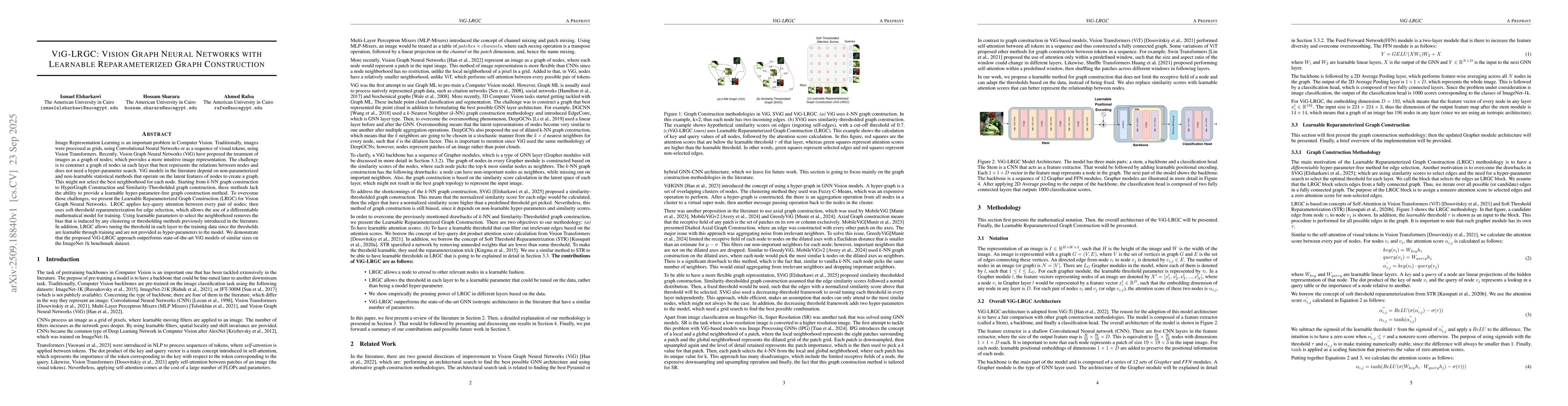 Thumbnail for ViG-LRGC: Vision Graph Neural Networks with Learnable Reparameterized
  Graph Construction