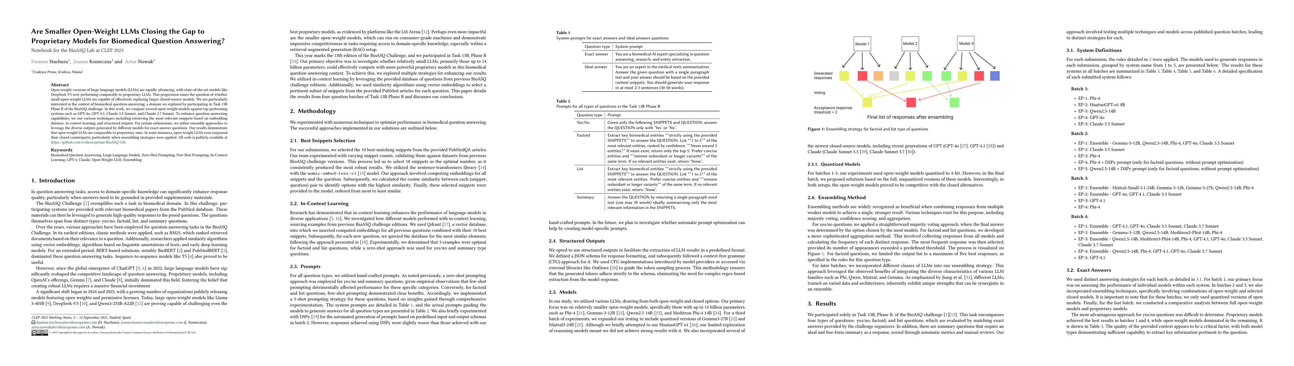 Thumbnail for Are Smaller Open-Weight LLMs Closing the Gap to Proprietary Models for
  Biomedical Question Answering?