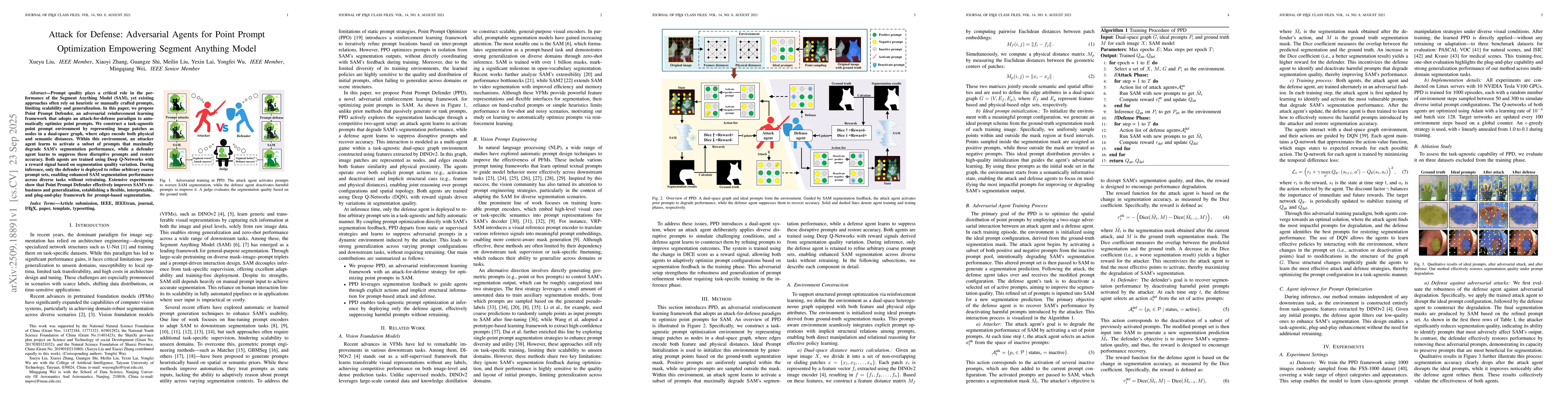 Thumbnail for Attack for Defense: Adversarial Agents for Point Prompt Optimization
  Empowering Segment Anything Model