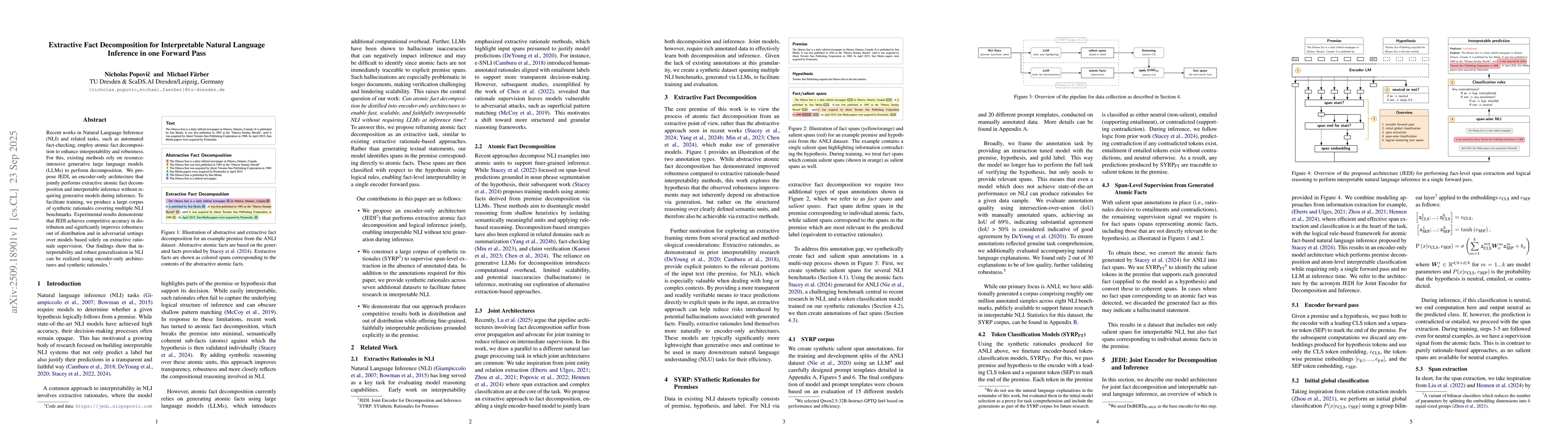 Thumbnail for Extractive Fact Decomposition for Interpretable Natural Language
  Inference in one Forward Pass