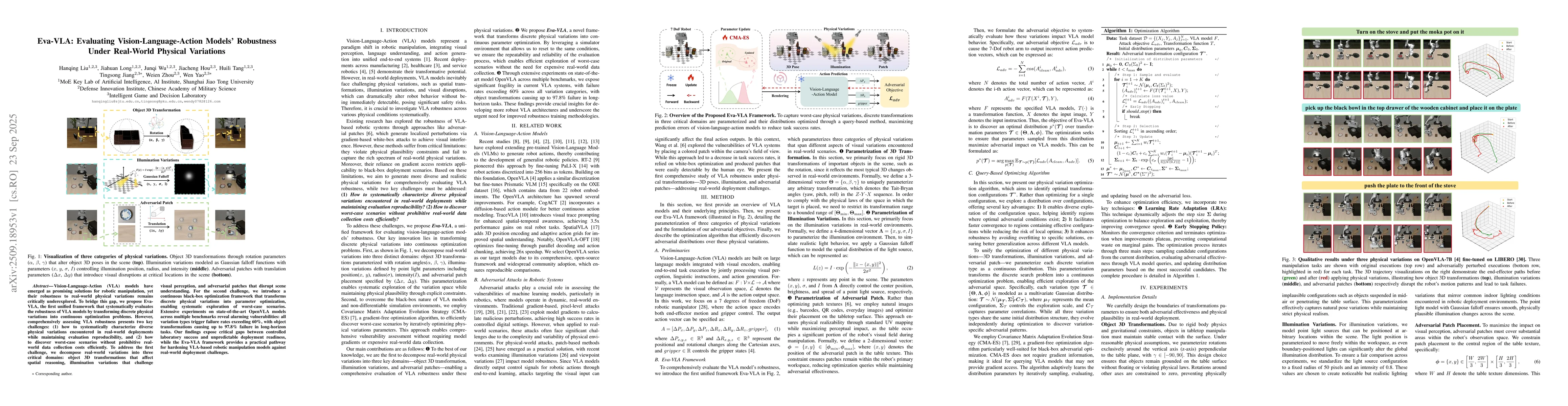 Thumbnail for Eva-VLA: Evaluating Vision-Language-Action Models' Robustness Under
  Real-World Physical Variations