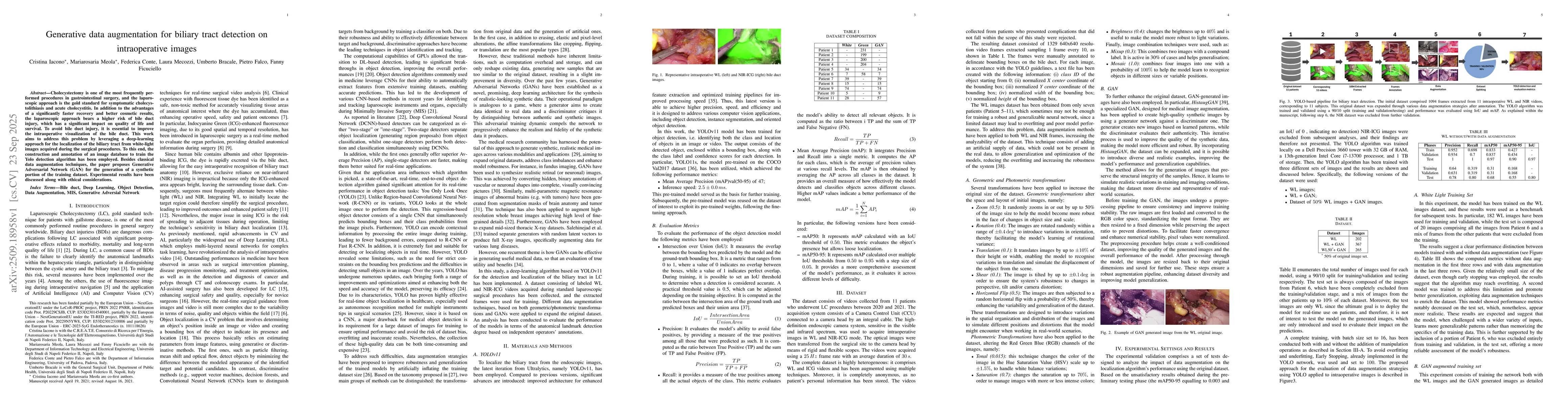 Thumbnail for Generative data augmentation for biliary tract detection on
  intraoperative images