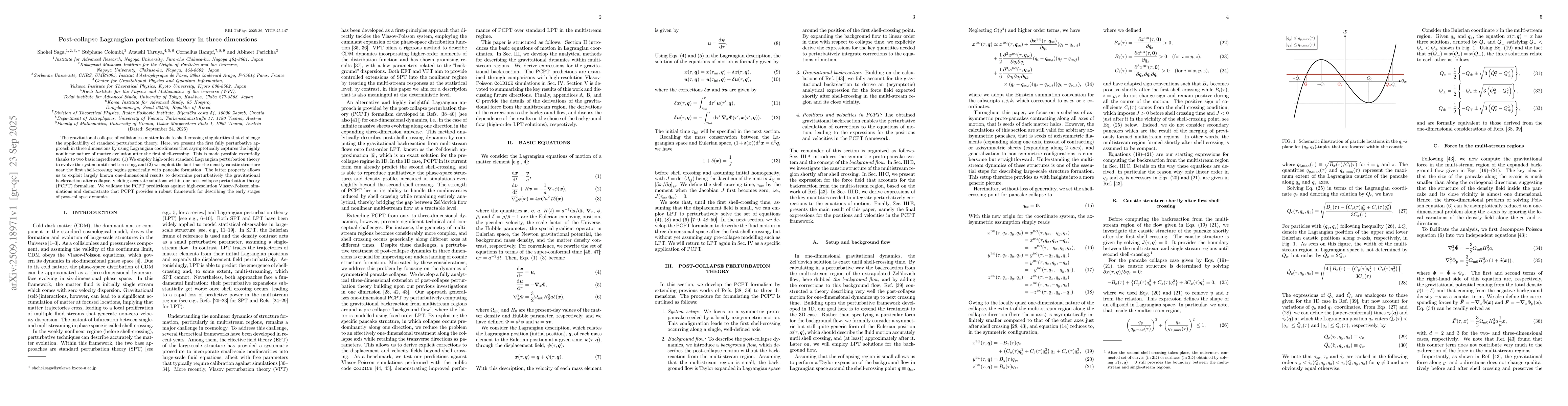 Thumbnail for Post-collapse Lagrangian perturbation theory in three dimensions