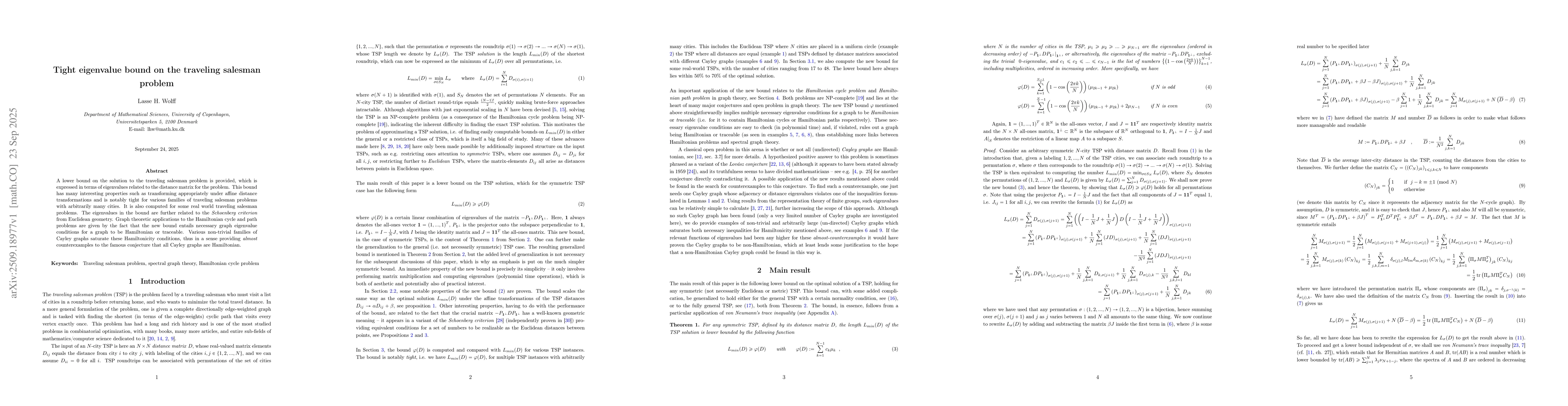 Thumbnail for Tight eigenvalue bound on the traveling salesman problem