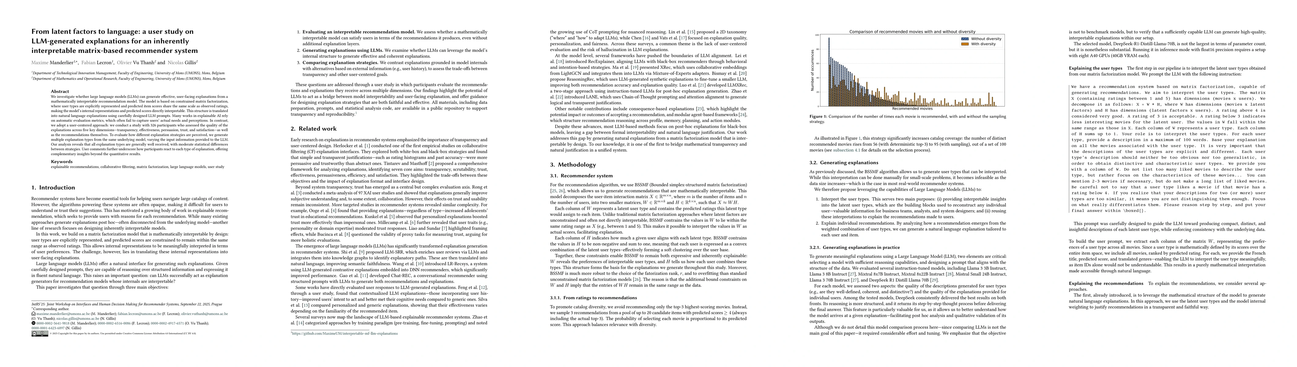 Thumbnail for From latent factors to language: a user study on LLM-generated
  explanations for an inherently interpretable matrix-based recommender system