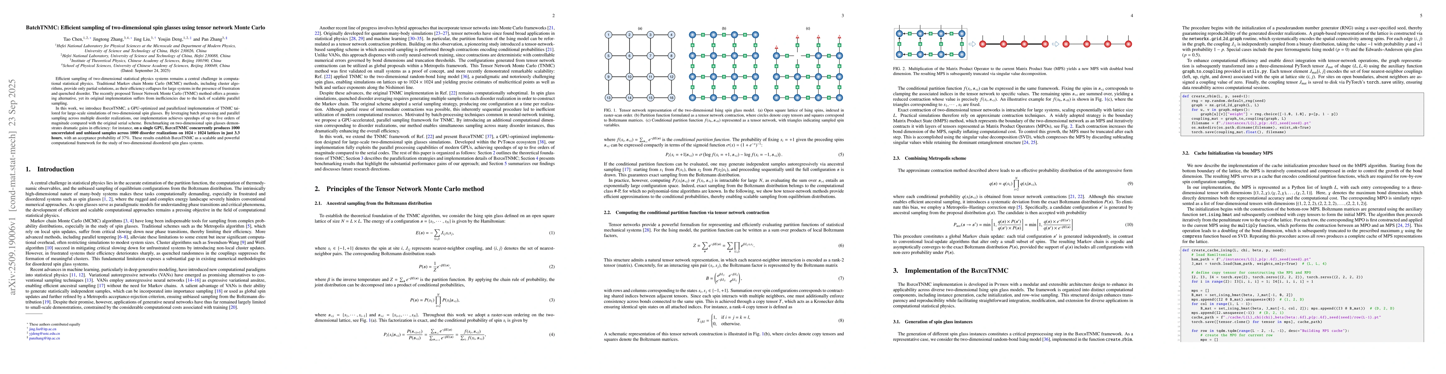 Thumbnail for BatchTNMC: Efficient sampling of two-dimensional spin glasses using
  tensor network Monte Carlo