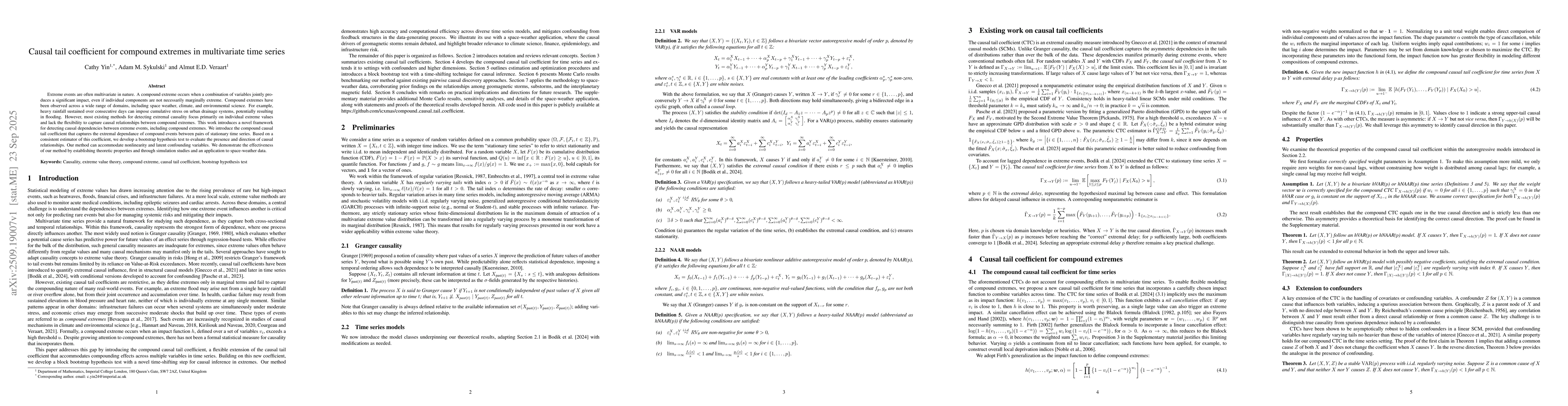 Thumbnail for Causal tail coefficient for compound extremes in multivariate time
  series