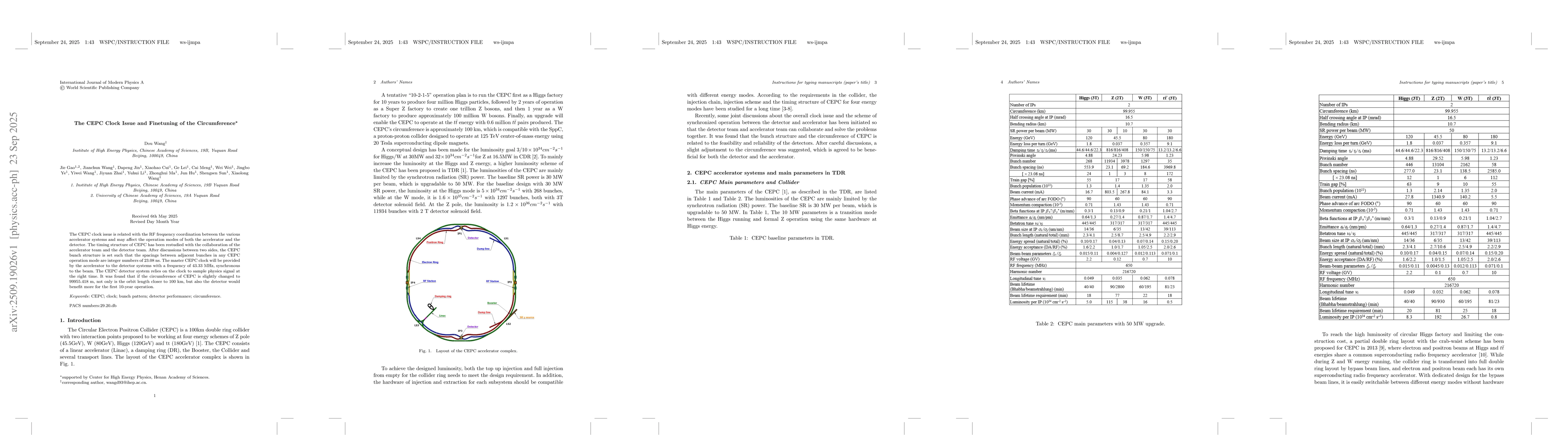 Thumbnail for The CEPC Clock Issue and Finetuning of the Circumference