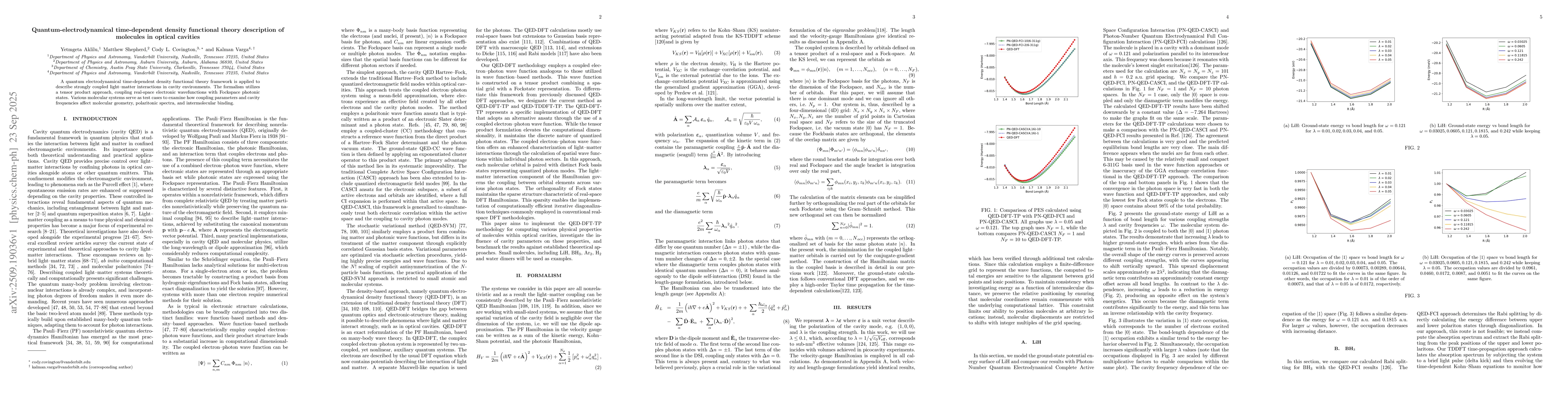 Thumbnail for Quantum-electrodynamical time-dependent density functional theory
  description of molecules in optical cavities