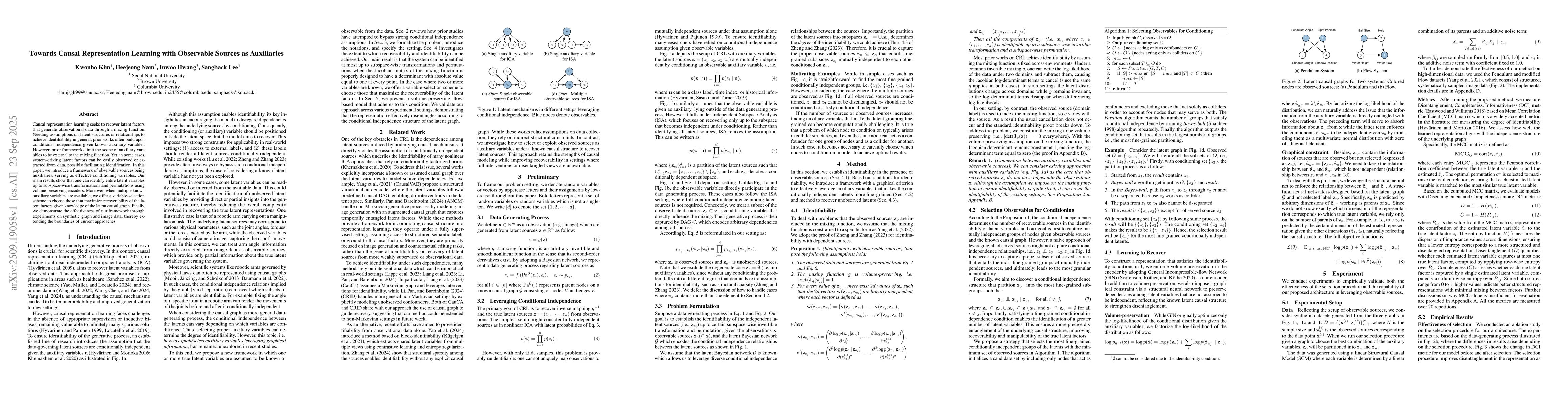 Thumbnail for Towards Causal Representation Learning with Observable Sources as
  Auxiliaries