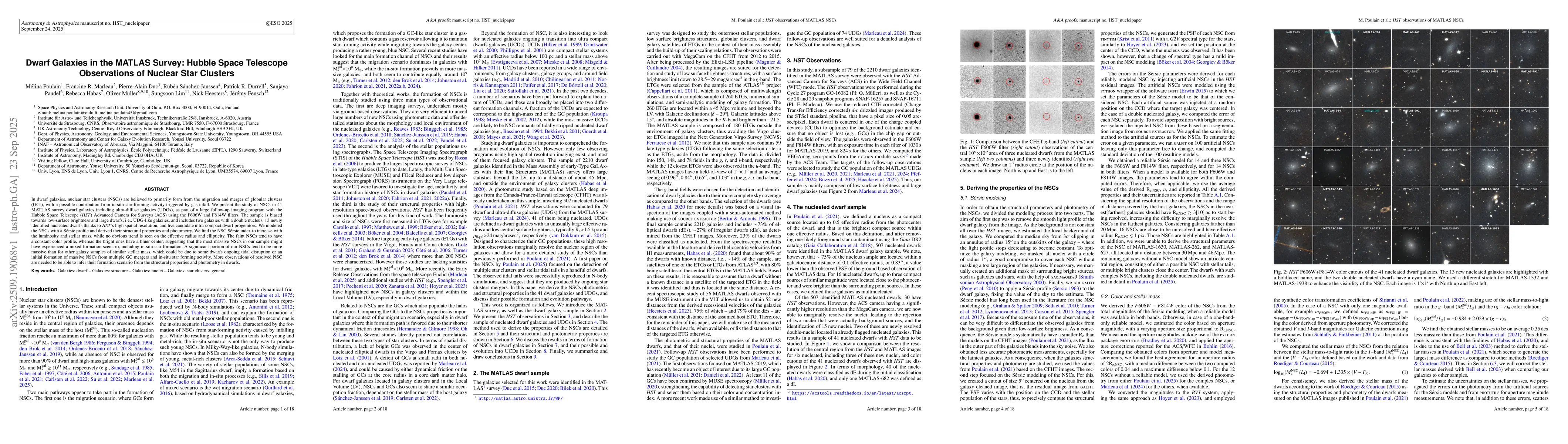 Thumbnail for Dwarf Galaxies in the MATLAS Survey: Hubble Space Telescope Observations
  of Nuclear Star Clusters