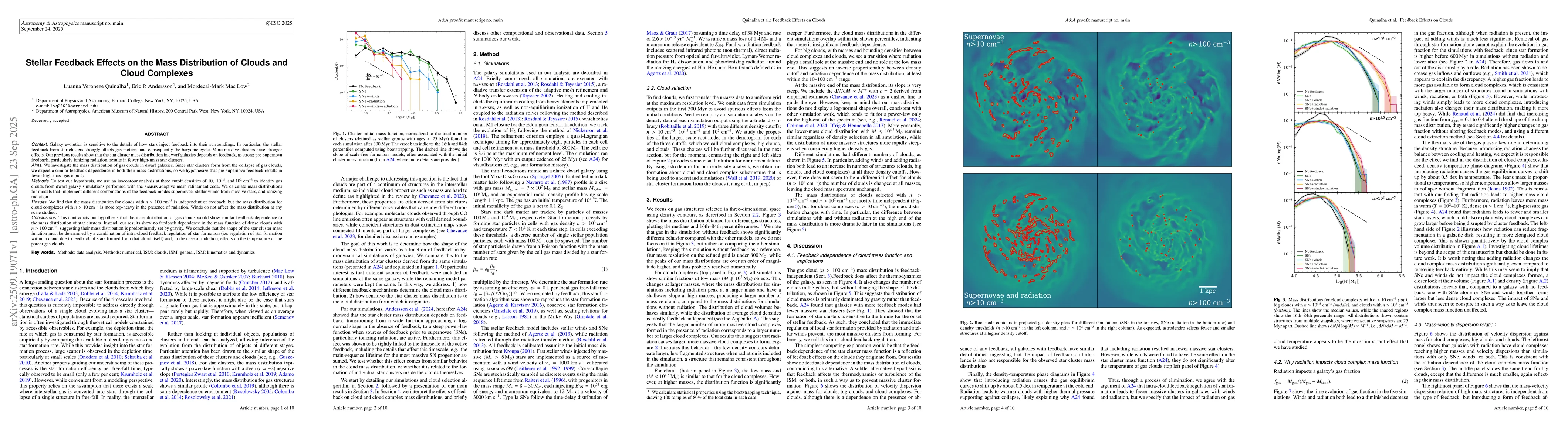 Thumbnail for Stellar Feedback Effects on the Mass Distribution of Clouds and Cloud
  Complexes