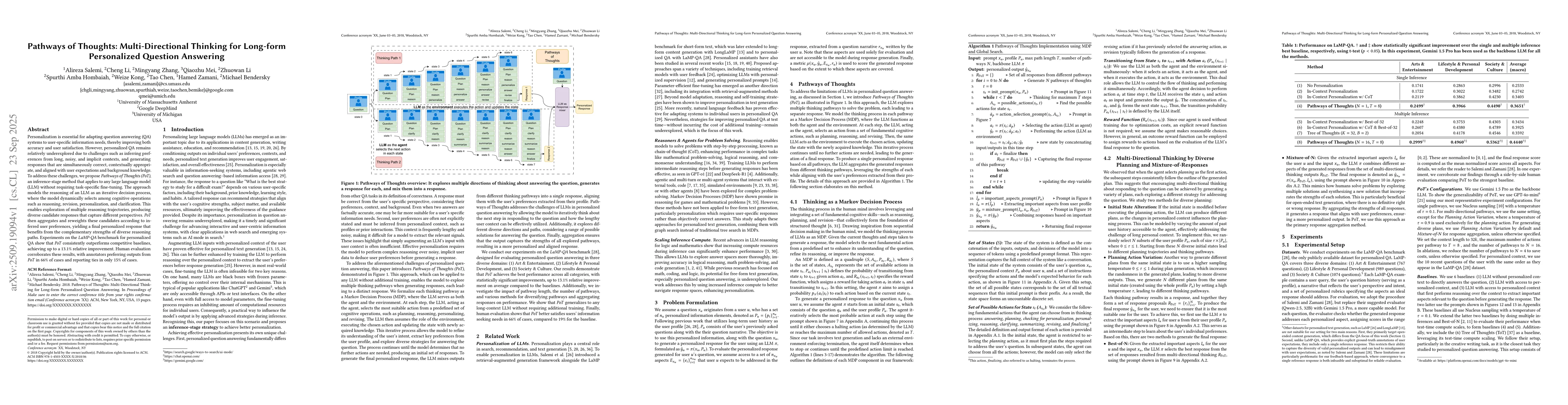 Thumbnail for Pathways of Thoughts: Multi-Directional Thinking for Long-form
  Personalized Question Answering