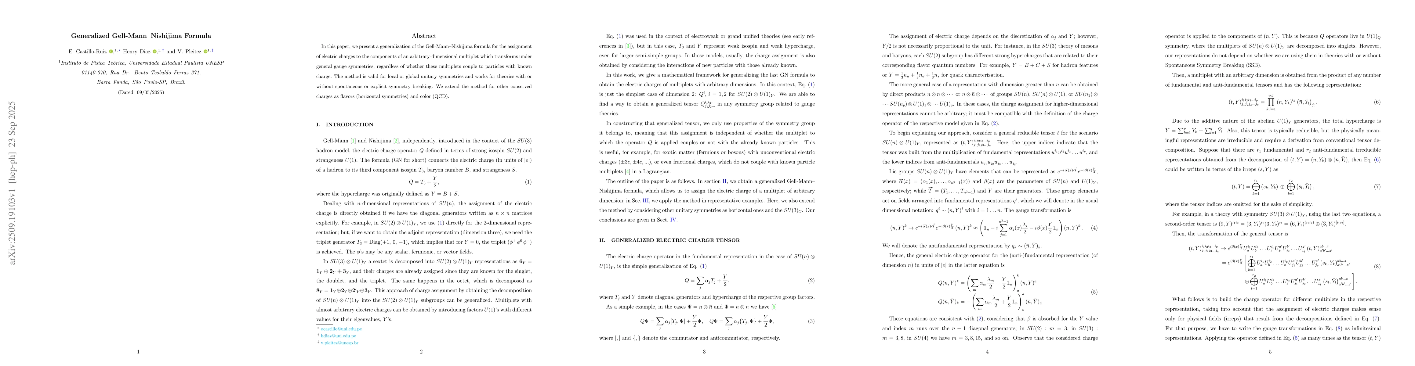 Thumbnail for Generalized Gell-Mann--Nishijima formula