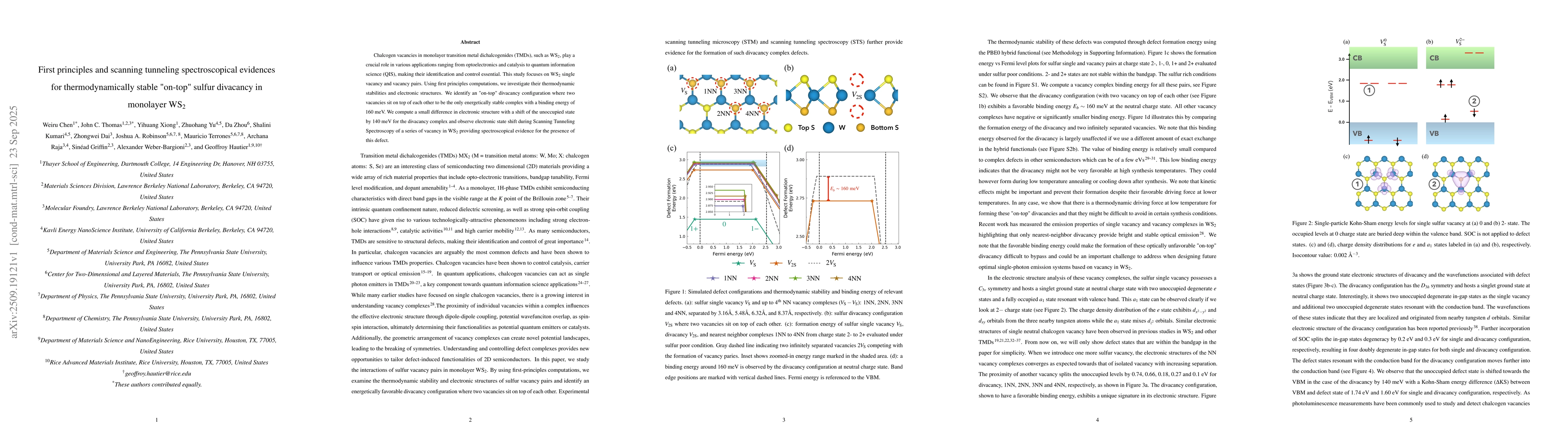 Thumbnail for First principles and scanning tunneling spectroscopical evidences for
  thermodynamically stable "on-top" sulfur divacancy in monolayer WS$_{2}$