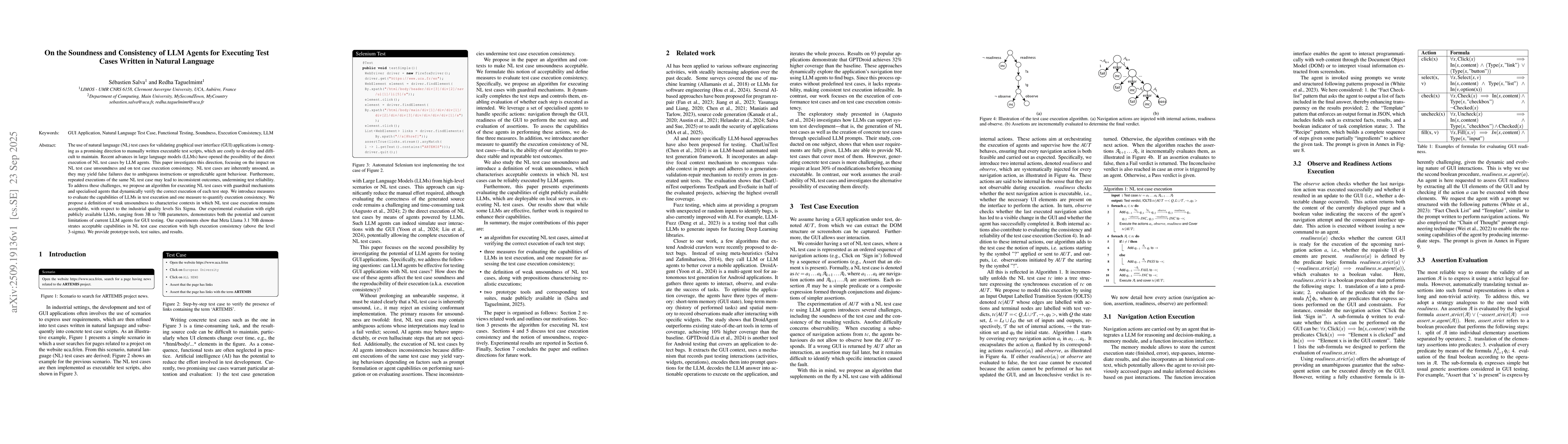 Thumbnail for On the Soundness and Consistency of LLM Agents for Executing Test Cases
  Written in Natural Language