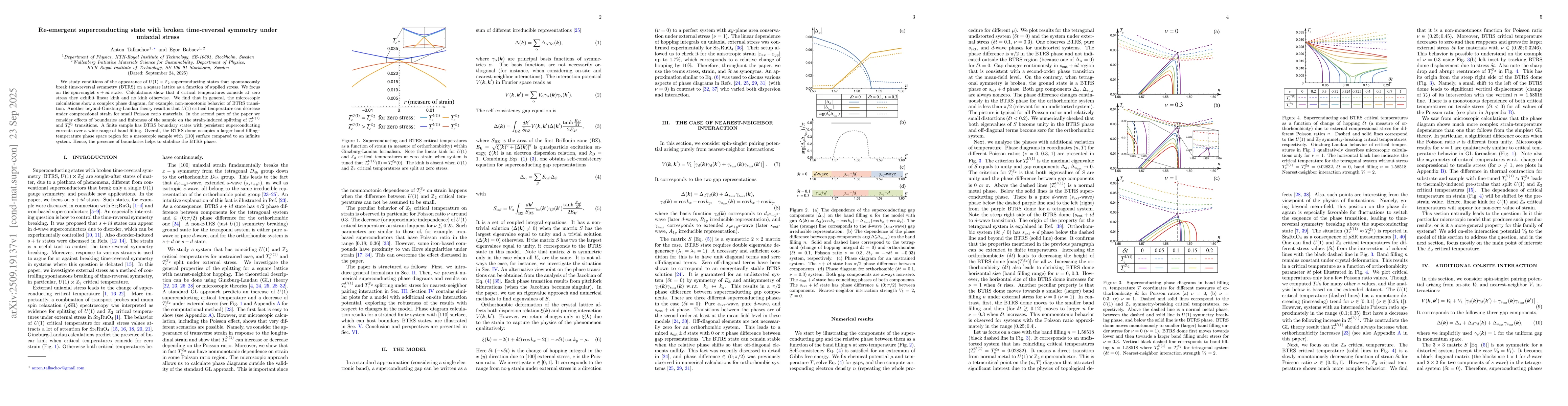 Thumbnail for Re-emergent superconducting state with broken time-reversal symmetry
  under uniaxial stress