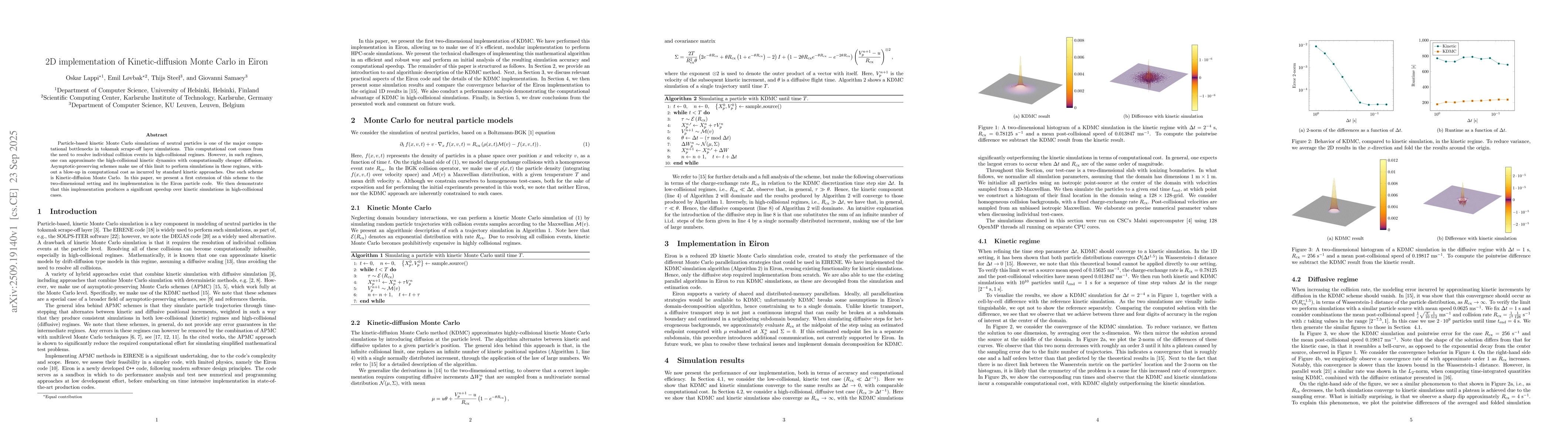 Thumbnail for 2D implementation of Kinetic-diffusion Monte Carlo in Eiron