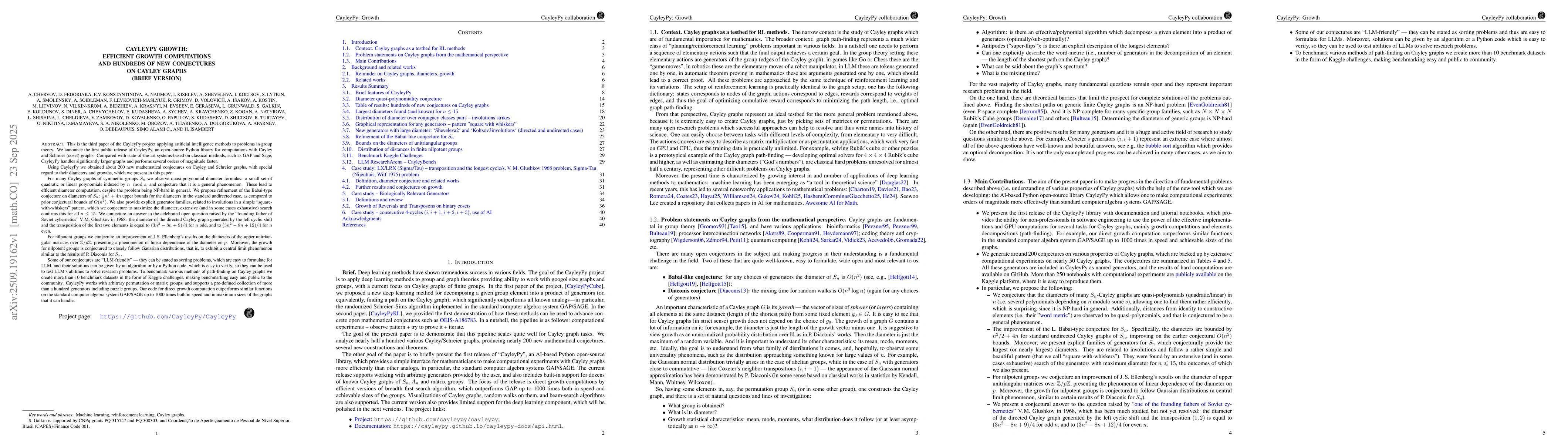 Thumbnail for CayleyPy Growth: Efficient growth computations and hundreds of new
  conjectures on Cayley graphs (Brief version)