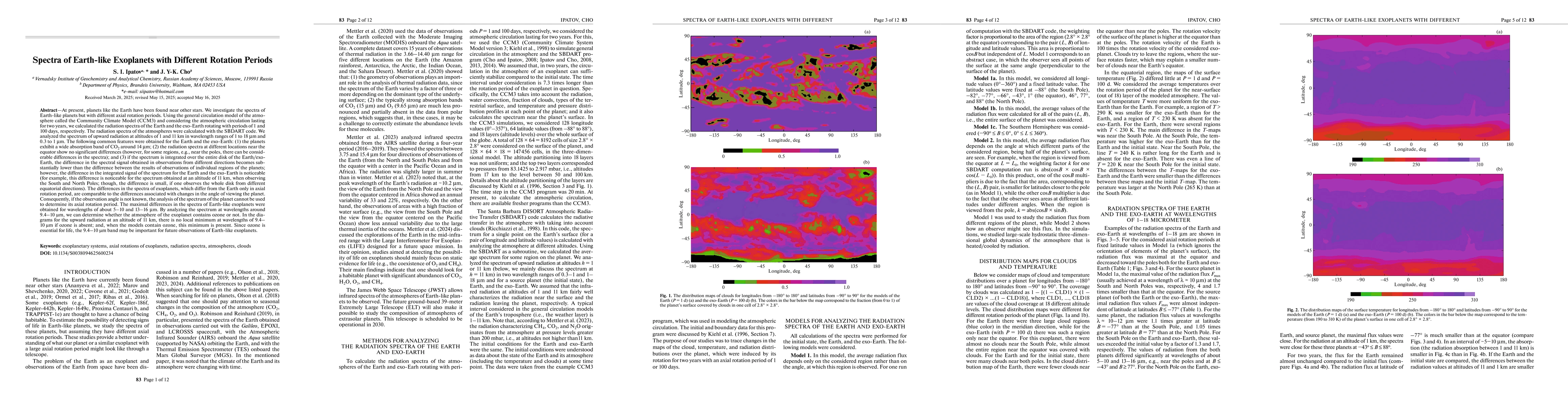 Thumbnail for Spectra of Earth-like exoplanets with different rotation periods